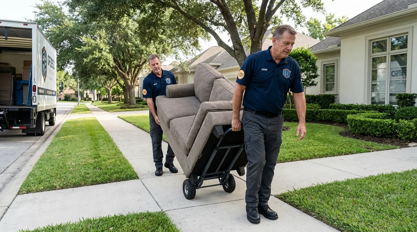 Local residential moving crew loading furniture in Ocean Shores, WA
